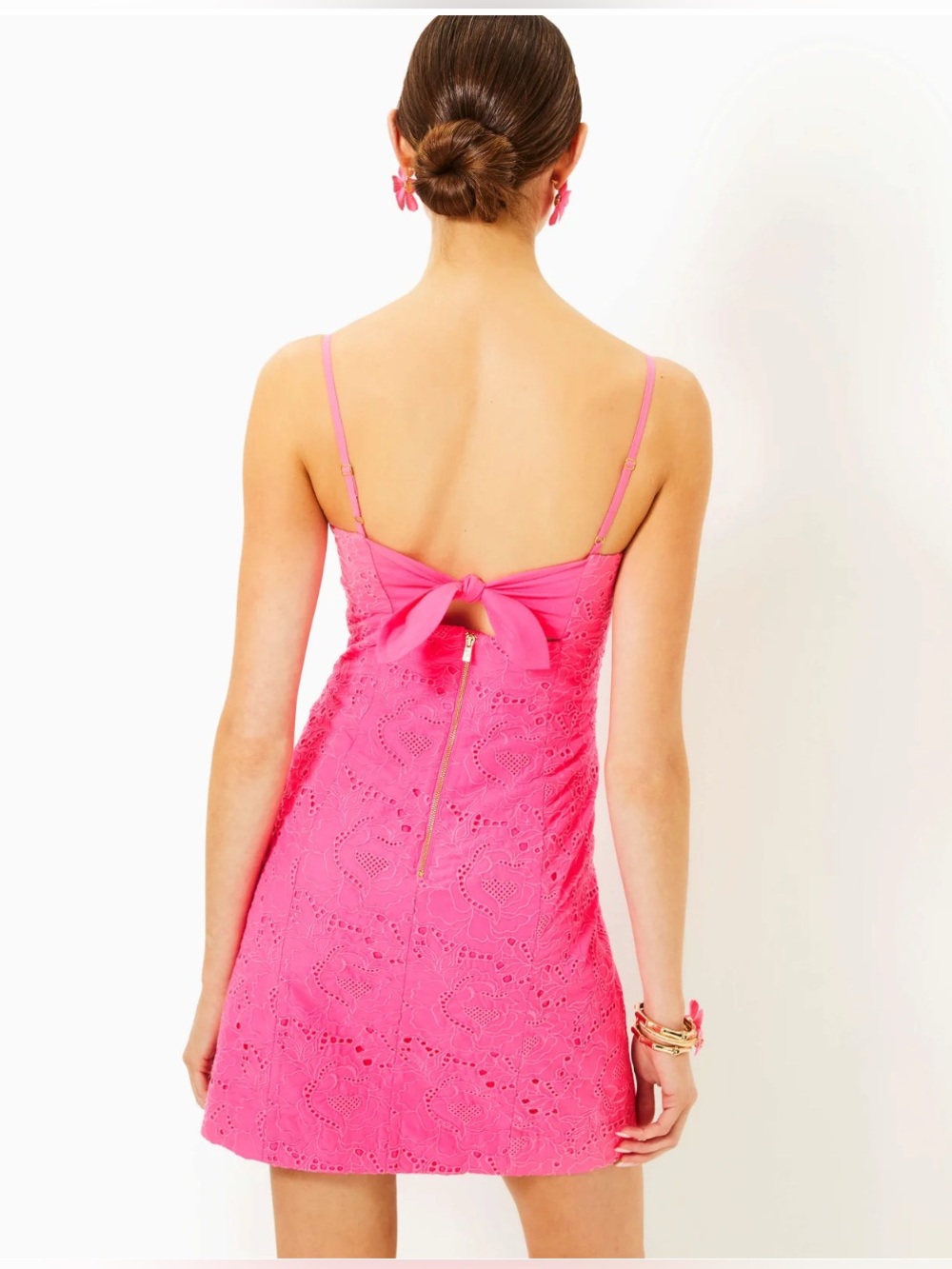 Lilly Pulitzer Shelli Eyelet Dress - Roxie Pink Garden Party Eyelet View 2